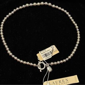 Lauren Ralph Lauren Silver Beaded choker Necklace,new